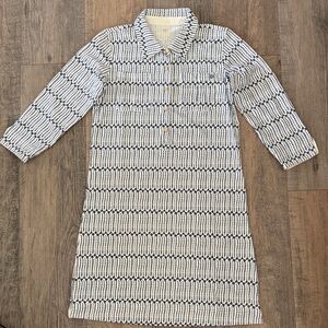 Spartina 449 Blue and White Geometric Long Sleeve Dress